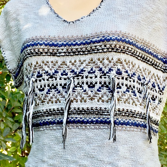 Mustard Seed Hi-Low Open Back Sweater w/ Fringe - Picture 2 of 5